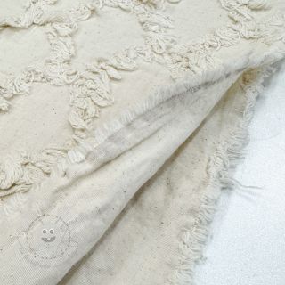 Baumwollstoff Ruffled Diamonds ecru
