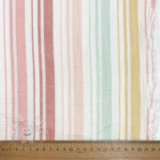 Double gauze/musselin Beach Stripe red