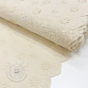 Baumwollstoff EMBROIDERY Catchy daisy ecru