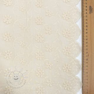 Baumwollstoff EMBROIDERY Catchy daisy ecru