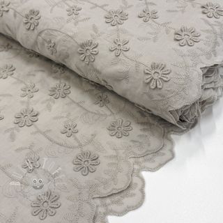 Baumwollstoff EMBROIDERY Catchy daisy beige