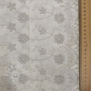 Baumwollstoff EMBROIDERY Catchy daisy beige
