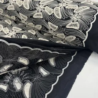 Baumwollstoff EMBROIDERY Amia black