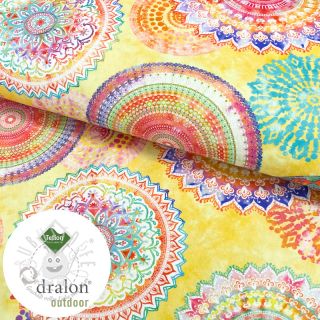Outdoor Dekostoff mit Teflon-Finish MANDALA WATERCOLOUR YELLOW