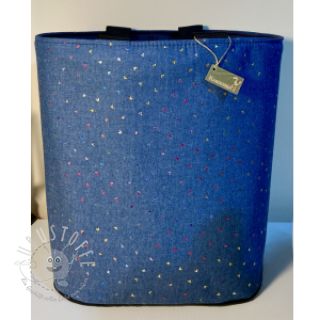 Baumwollstoff JEANS FOIL Hearts multicoluor