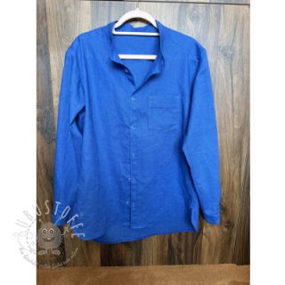 Leinenstoff gewaschen 170 g cobalt