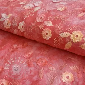 Baumwollstoff TIE DYE EMBROIDERY Poppy design K