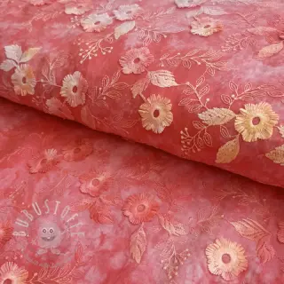 Baumwollstoff TIE DYE EMBROIDERY Poppy design K