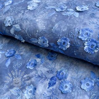 Baumwollstoff TIE DYE EMBROIDERY Poppy design L