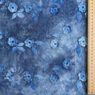 Baumwollstoff TIE DYE EMBROIDERY Poppy design L