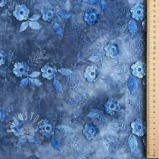 Baumwollstoff TIE DYE EMBROIDERY Poppy design L