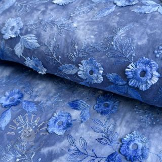 Baumwollstoff TIE DYE EMBROIDERY Poppy design L