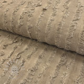 Baumwollstoff mit Leinen Vintage Fringe Stripe naturals