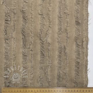 Baumwollstoff mit Leinen Vintage Fringe Stripe naturals