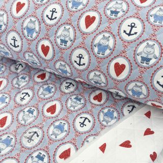 Baumwollstoff QUILTING Titouan bleu