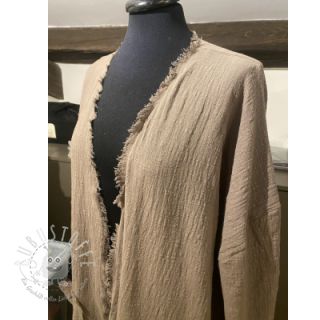 Baumwollstoff mit Leinen Vintage Fringe Stripe naturals