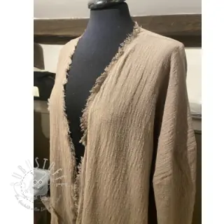 Baumwollstoff mit Leinen Vintage Fringe Stripe naturals