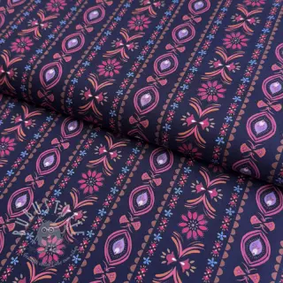 Baumwollstoff Motif stripe navy digital print