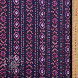 Baumwollstoff Motif stripe navy digital print