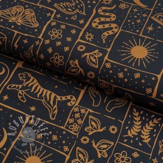 Baumwollstoff Boho black