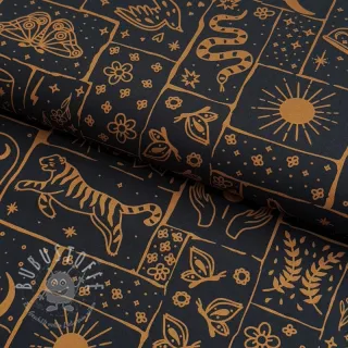 Baumwollstoff Boho black