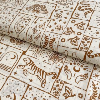 Baumwollstoff Boho off white