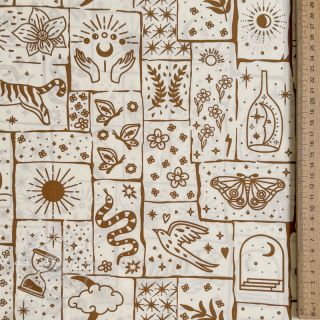 Baumwollstoff Boho off white