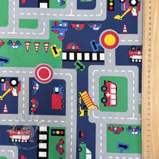 Baumwollstoff Cars on the road design B