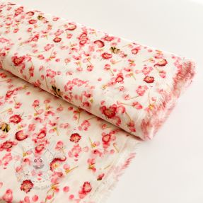 Viskosestoff RAYON POPLIN Pink flowers design B digital print