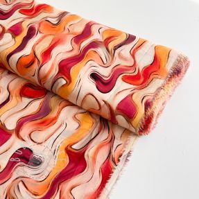 Viskosestoff RAYON POPLIN Wavy design C digital print