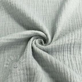 Double gauze/musselin MELANGE light blue