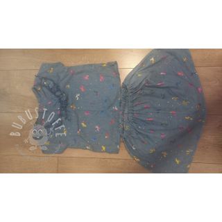 Baumwollstoff JEANS FOIL Unicorn light blue