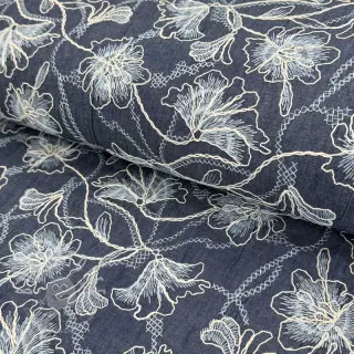 Baumwollstoff JEANS EMBROIDERY Lisa design A
