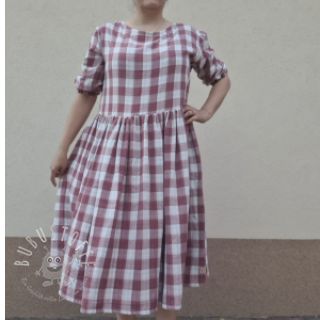 Double gauze/musselin Double sided CHECKS MINI rosewood