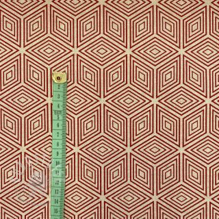 Dekostoff Linenlook Blocks 3D Illusion cherry