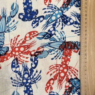 Viskosestoff leinen Lobster digital print