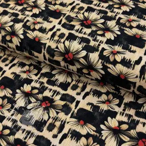 Viskosestoff leinen Daisy design B digital print