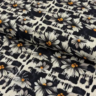 Viskosestoff leinen Daisy design A digital print