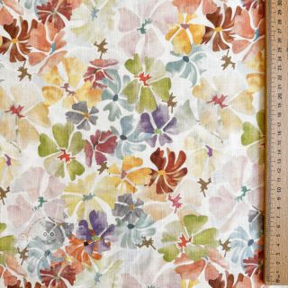 Leinen mit Baumwolle Maya RAMIE yellow digital print