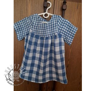 Double gauze/musselin Double sided CHECKS MINI indigo