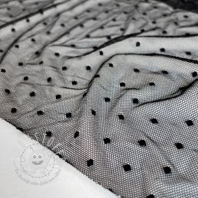 Feintüll STRETCH Dot black