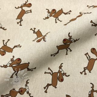 Dekostoff Linenlook premium Moose Funny Comic