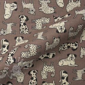 Dekostoff Linenlook premium Dog Wildlife Art