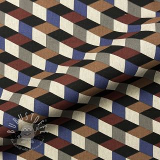 Dekostoff Linenlook premium Cube Illusion Art