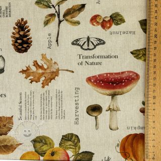 Dekostoff premium Linenlook Fall Harvest Recipe digital print