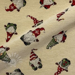 Dekostoff GOBELIN PREMIUM Tomte Holiday Joy