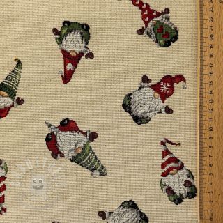 Dekostoff GOBELIN PREMIUM Tomte Holiday Joy