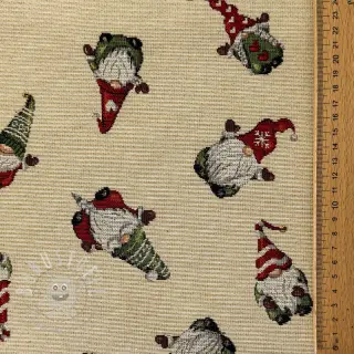 Dekostoff GOBELIN PREMIUM Tomte Holiday Joy