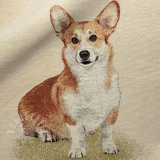 Dekostoff GOBELIN PREMIUM Sitting Corgi Dog PANEL