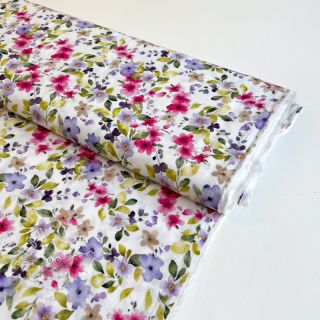 Viskosestoff RADIANCE Flower Uma white digital print